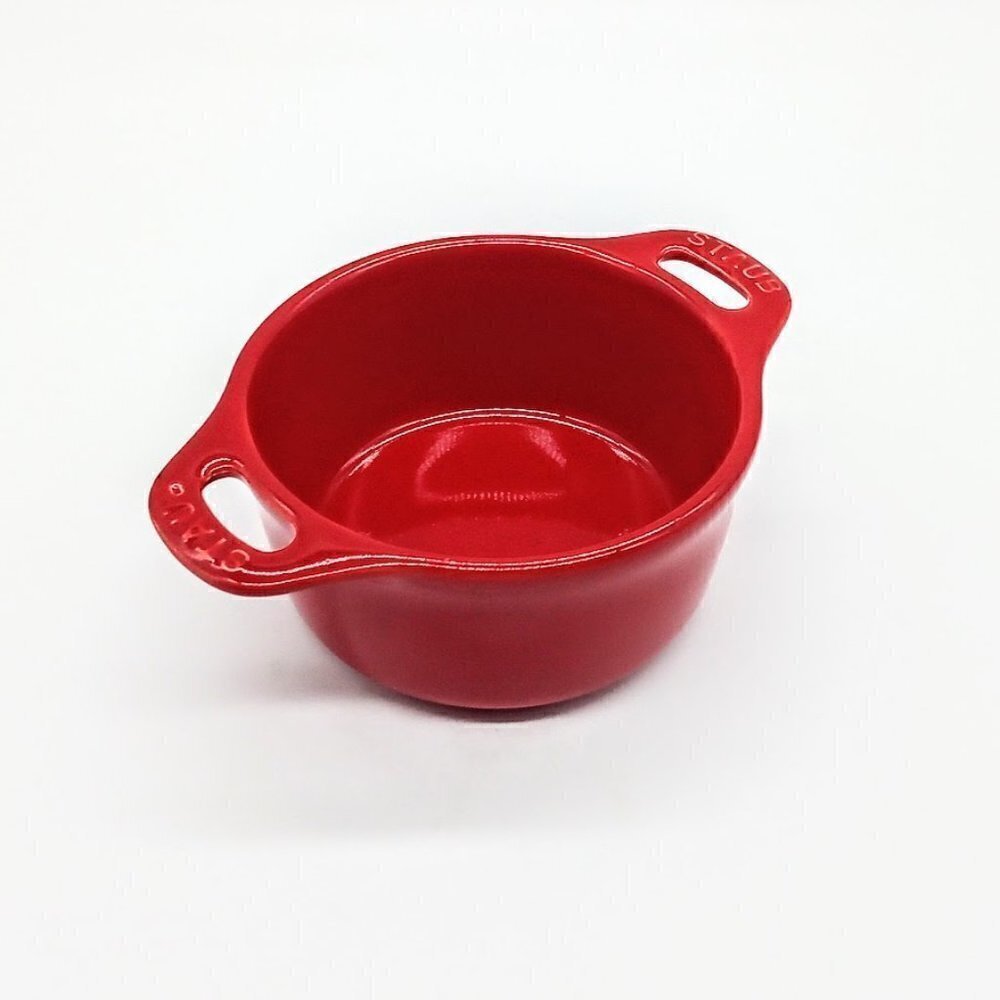 Staub Red Ceramic Double Handle 4-Inch Round Ramekin